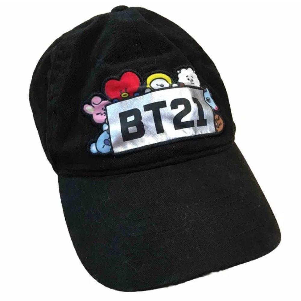 BT21 Line Friends Black Hat Curved Adjustable